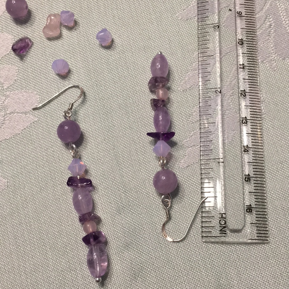 🆕Amethyst beads earrings . - Picture 2 of 2